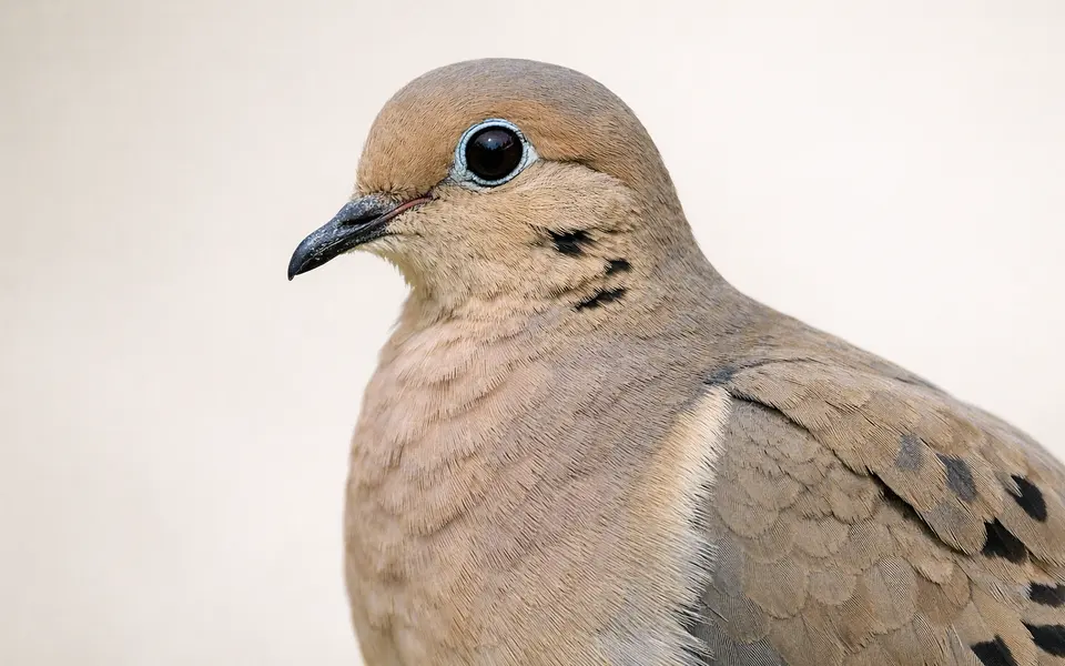 Close-up visual clues that help distinguish mourning dove call